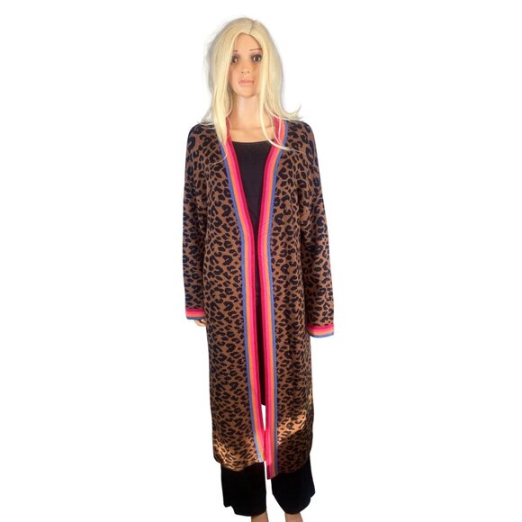 NWT Marine Layer Martha Sweater Coat Leopard Duster Cardigan L/XL Rare! - Picture 14 of 15